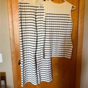 Striped Knit Women’s Pants & Top Set